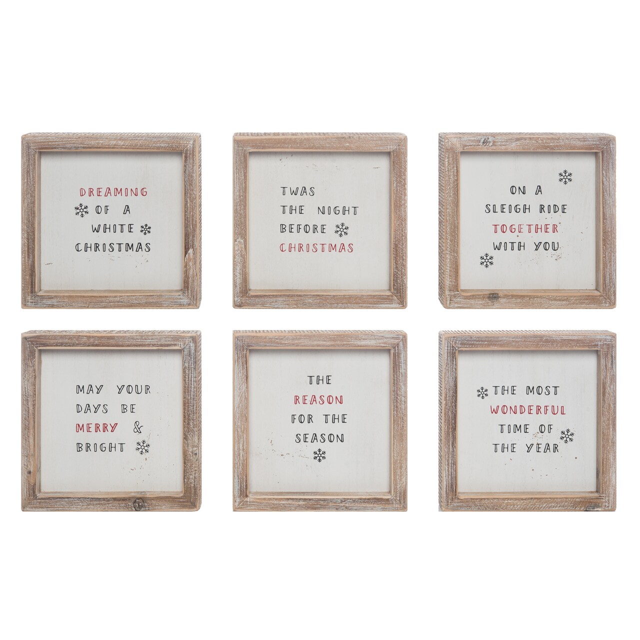 Mini Framed Signs Set of 6 Home Decorations for Christmas